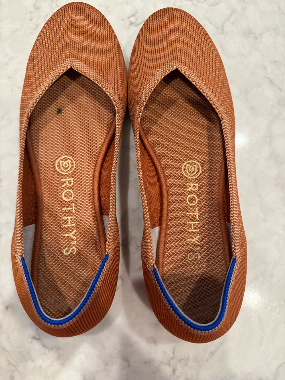 Rothy’s The Flat Camel Cognac Brown Knit Ballet Flats Women’s Size 8